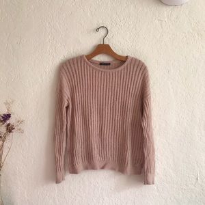 Brandy Melville Pink Knit Crewneck Sweater